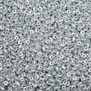 SuperDuo Crystal Bronze Aluminum, Czech Glass 2-hole bead, 2.5x5mm 00030-01700, 10 grams image 1