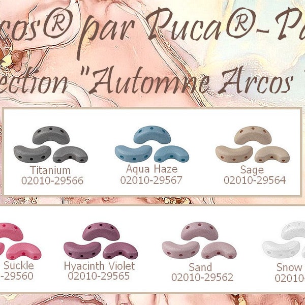 Arcos par Puca Autumn Matte Collection, 3-Hole 5X10MM Czech Glass, 30 Beads - Choose a Color