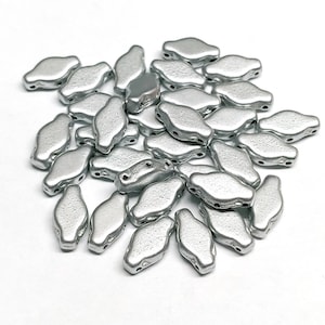 Cuentas checas Navette de 3 agujeros, 6 x 12 mm, aluminio, 20 unidades, 01700
