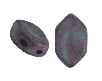 Paros® Par Puca® Jet Nebula Matte, 2-hole beads 7 x 4mm, 10 grams 85001
