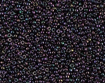 15-454 Metallic Dark Plum Iris, Miyuki Seed Bead 15/0