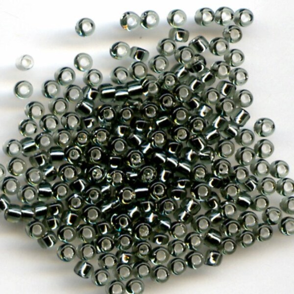 CLEARANCE...11/0 Silverlined Dark Gray, 21,  Japanese Glass Seed Beads, 28g.