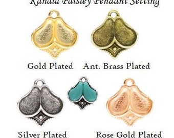 Cymbal Kanala Paisley Pendant Setting, 013978, 2 pieces-Choose your color and quantity