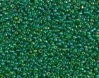 15-179 Transparent Green AB Miyuki Seed Beads 15/0