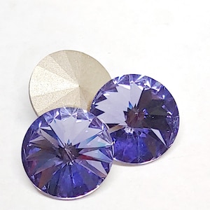 Preciosa 14mm Maxima Tanzanite Rivoli, 2 pieces