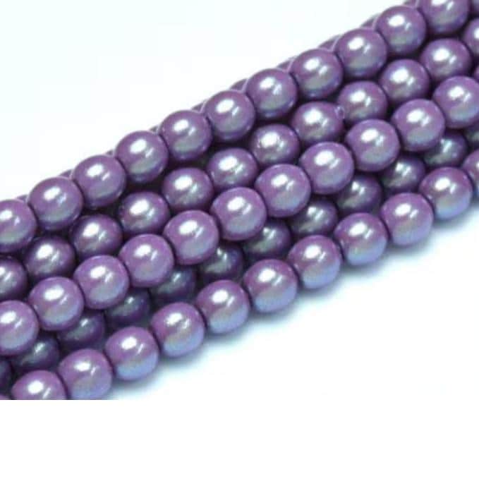 Shell Lilac 2mm, 3mm, 4mm, 6mm Round Pearl Shell Lilac, Czech Glass Beads Pearl ...