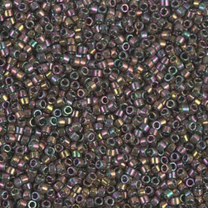DB0127 11/0 Forest Green Rainbow Gold Luster Miyuki Delica