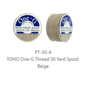 One-G Toho Beige Nylon Beading Thread 50, 125 or 250 Yards