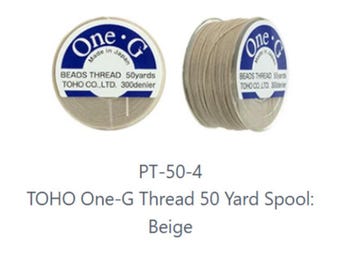One-G Toho Beige Nylon Beading Thread 50, 125 or 250 Yards