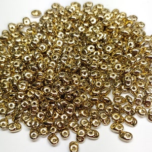 SuperDuo Full Amber, Czech Glass  2-hole bead 2.5x5mm-26440, 10 grams