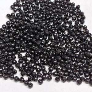 3mm Round Jet Czech Glass Beads, 23980 50 beads