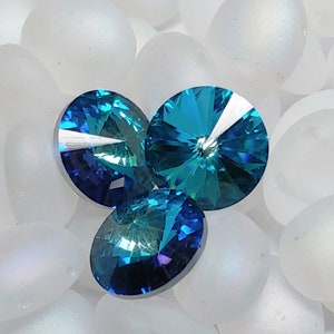 Preciosa 12mm Bermuda Blue Rivoli, Choose a quantity