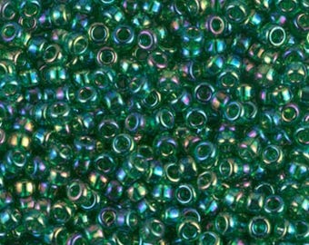 8-179 Transparent Green AB Miyuki Seed Beads 8/0