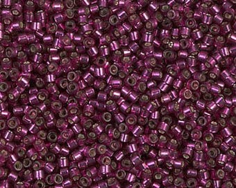 DB1342 11/0 Dyed Silver Lined Raspberry Miyuki Delica