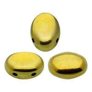 Samos® par Puca® Full Dorado, 2 Hole 5x7mm Czech Glass  00030/26440, 25 Beads or 10 grams