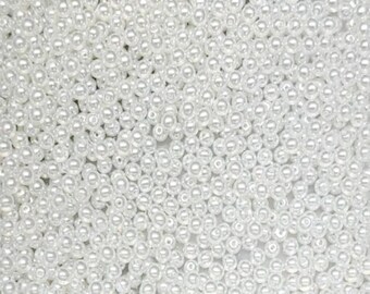 3mm Round Crystal Pearl White, Czech Glass Beads