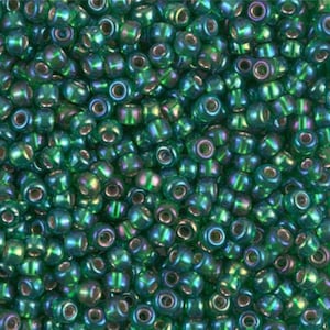 8-1016 Silverlined Green AB, Miyuki Seed Bead 8/0