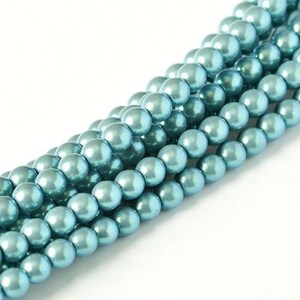 2mm, 3mm, 4mm, 6mm Round Pearl Shell Silver Blue, Round Beads Pearl Shell