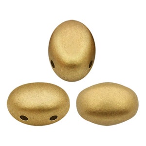 Samos® par Puca® Light Gold Matte, 2 Hole 5x7mm Czech Glass 00030-01710-25 beads