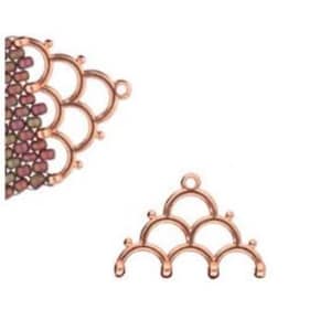 Platillo Lakos lV con remate de cuentas, 012218, 2 unidades - Chapado en oro rosa