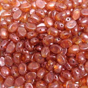 Samos® par Puca® Paris Crystal Copper Spotted, 2-Hole 5x7mm Czech Glass, 00030-65324-25 beads