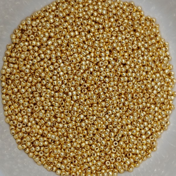 11/0 Toho Gold Galvanized Starlight Permafinish, color PF557 Round Seed Bead