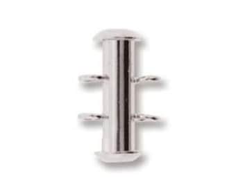 Slide Clasp 2 Strand VERTICAL LOOP, Nickel-Free Silver Plated CLSP418SP, Qty 1