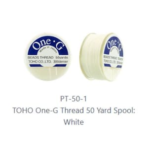One-G Toho White Nylon Beading Thread 50, 125 or 250 Yards