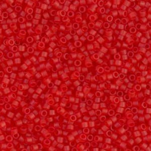 DB0745 11/0 Matte Transparent Red Orange Miyuki Delica