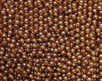4mm Crystal Pearl Brown-Round, Czech Glass Beads