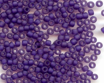 11/0 Frosted Matte Dark Purple F399J, Japanese seed bead, 20 g.