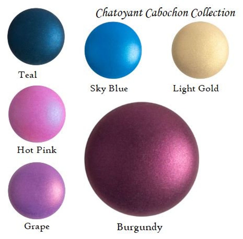 Cabochons Par Puca, Chatoyant Collection 18MM or 25mm Czech Glass, Qty ...