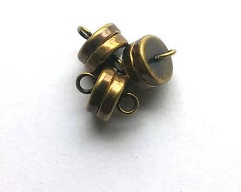 Antique Brass Plate Magnetic Clasp  7MM MGN13ABP Qty 2