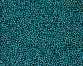 11/0 Toho Matte Turquoise Permafinish, color PF569F Round Seed Bead 10g