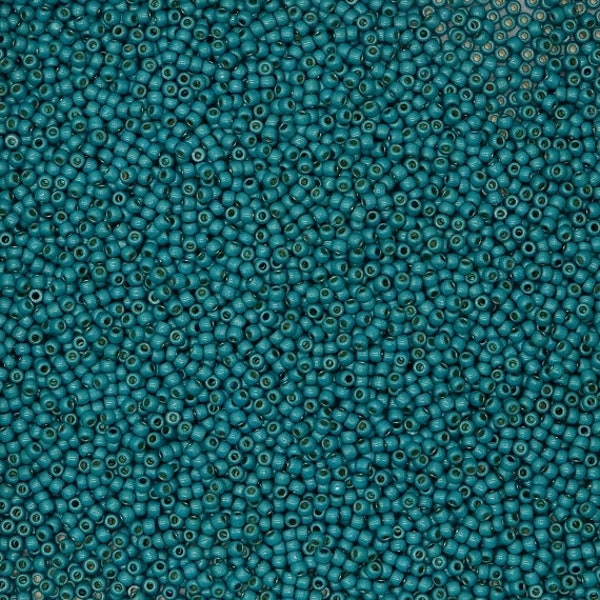 11/0 Toho Matte Turquoise Permafinish, color PF569F Round Seed Bead 10g