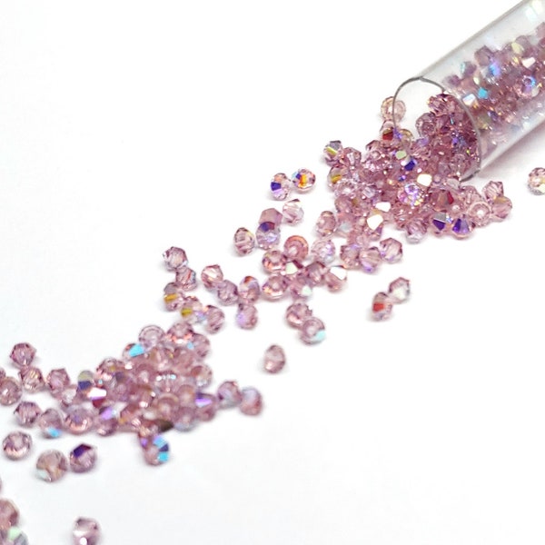 Preciosa 3mm Light Amethyst AB, Crystal Bicone - 36 pieces