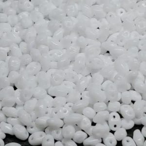MiniDuo Chalk White, 2-Hole 2x4MM Czech Glass, 03000-10 Grams