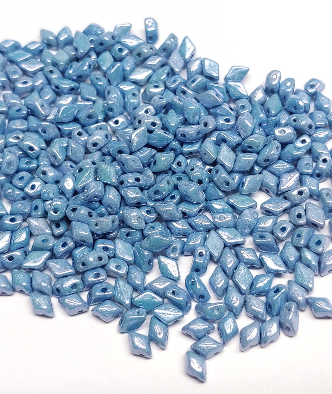 Mini Gemduo Chalk Blue Luster 2hole Matubo Czech Beads Etsy