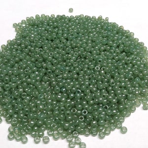 11/0, 8/0, 15/0 Sage Translucent, Miyuki Glass Seed Bead,  2375 - Choose a size and quantity