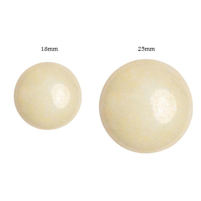 Cabochon Par Puca Paris, Opaque Ivory Ceramic 18mm or 25mm Czech glass, Qty 1