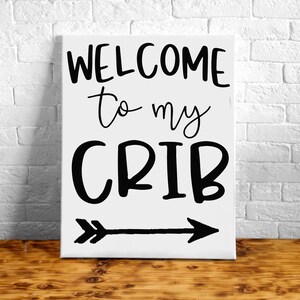Nursery Decor, Nursery Art, Welcome To My Crib Handpainted Canvas, Nursery Room Art, Baby Shower Gift, Above Crib Sign, Nursery Wall Art