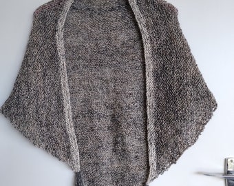 Alpaca  shawl in grey and cream