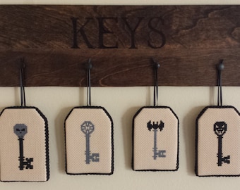 Skeleton keys cross stitch -  pattern only.