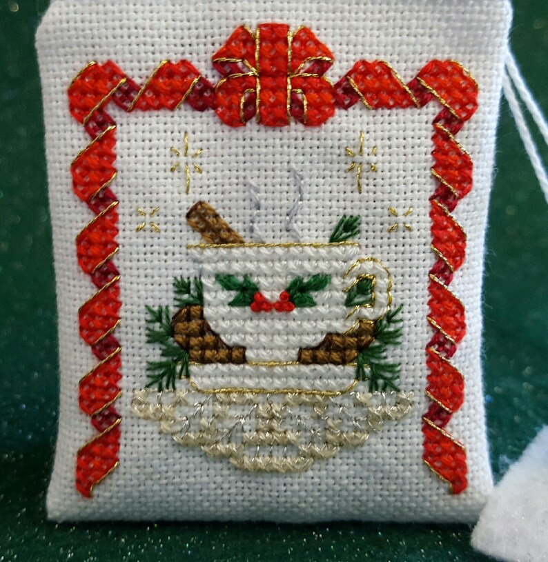 Christmas Tea Bag Sachet cross stitch pattern only Etsy