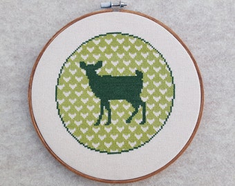 Deer Silhouette cross stitch - pattern only