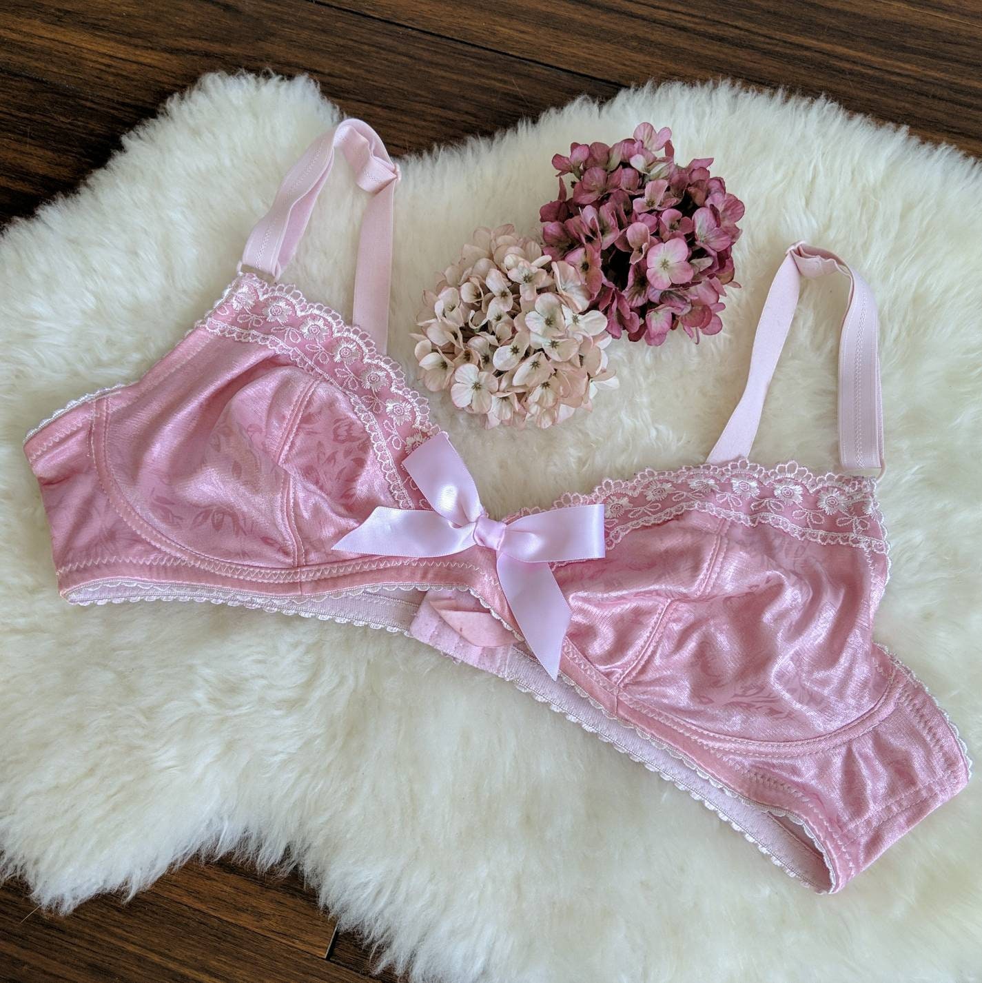 Pink Silk Bandeau Bra By Cadolle