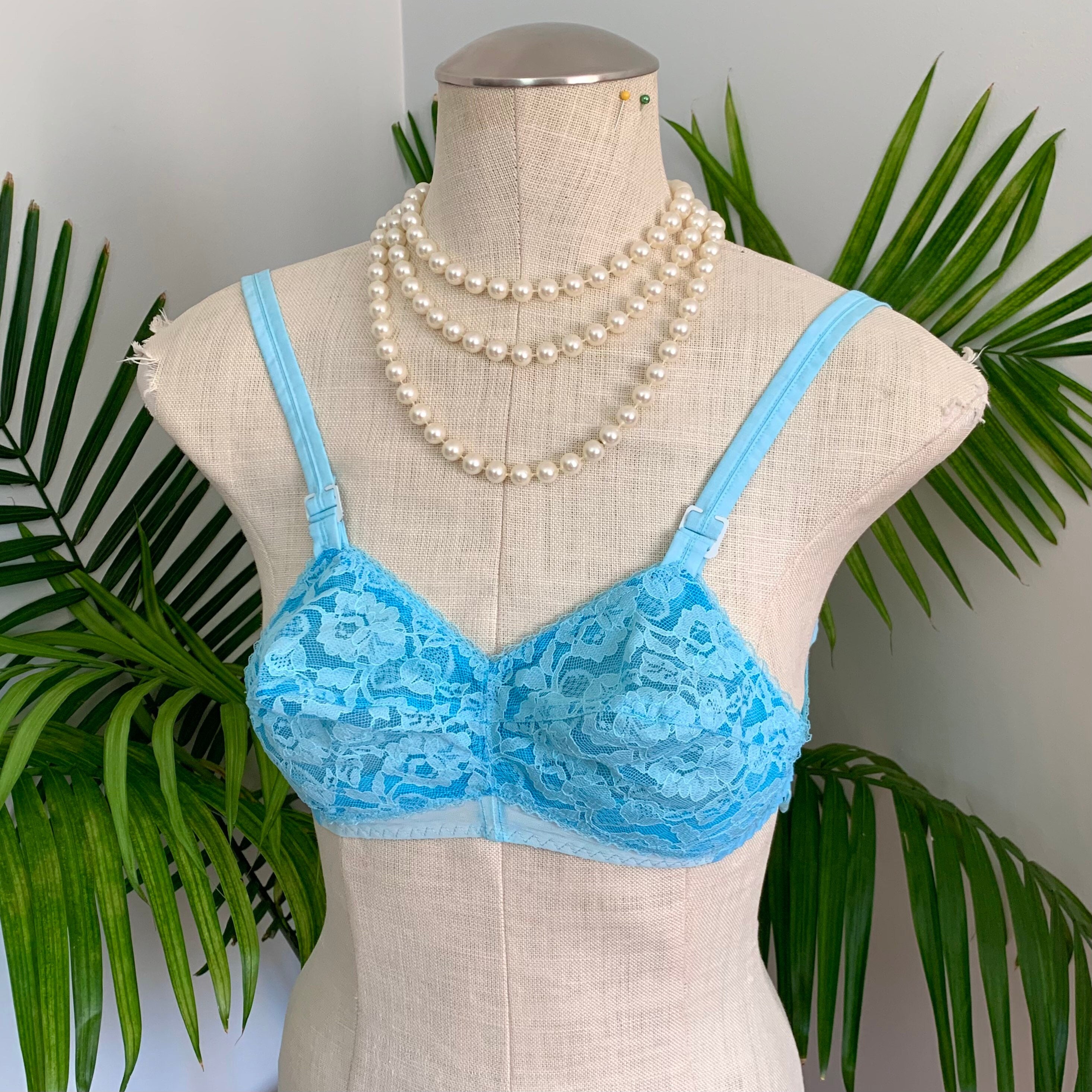 JUDY Vintage Hand-dyed Bullet Bra Robin's Egg Blue 28D - Etsy