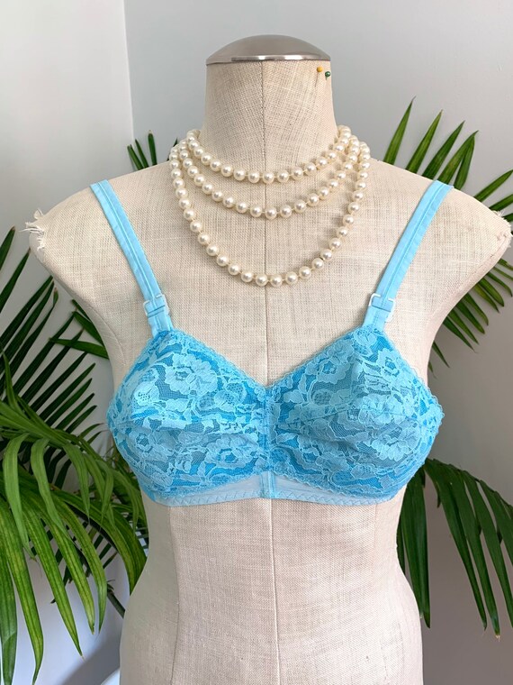 JUDY - vintage hand-dyed bullet bra, robin's egg … - image 3