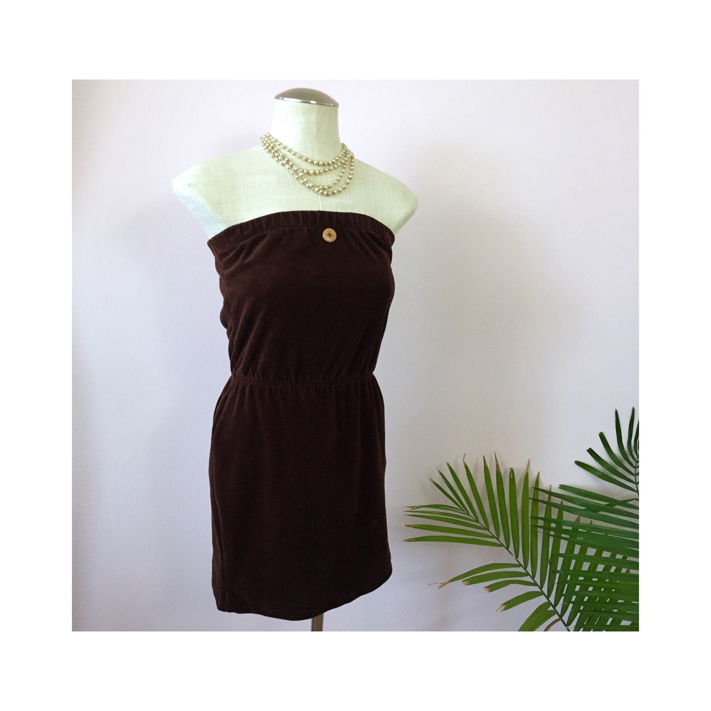 STRAPLESS VELOUR DRESS Vintage 