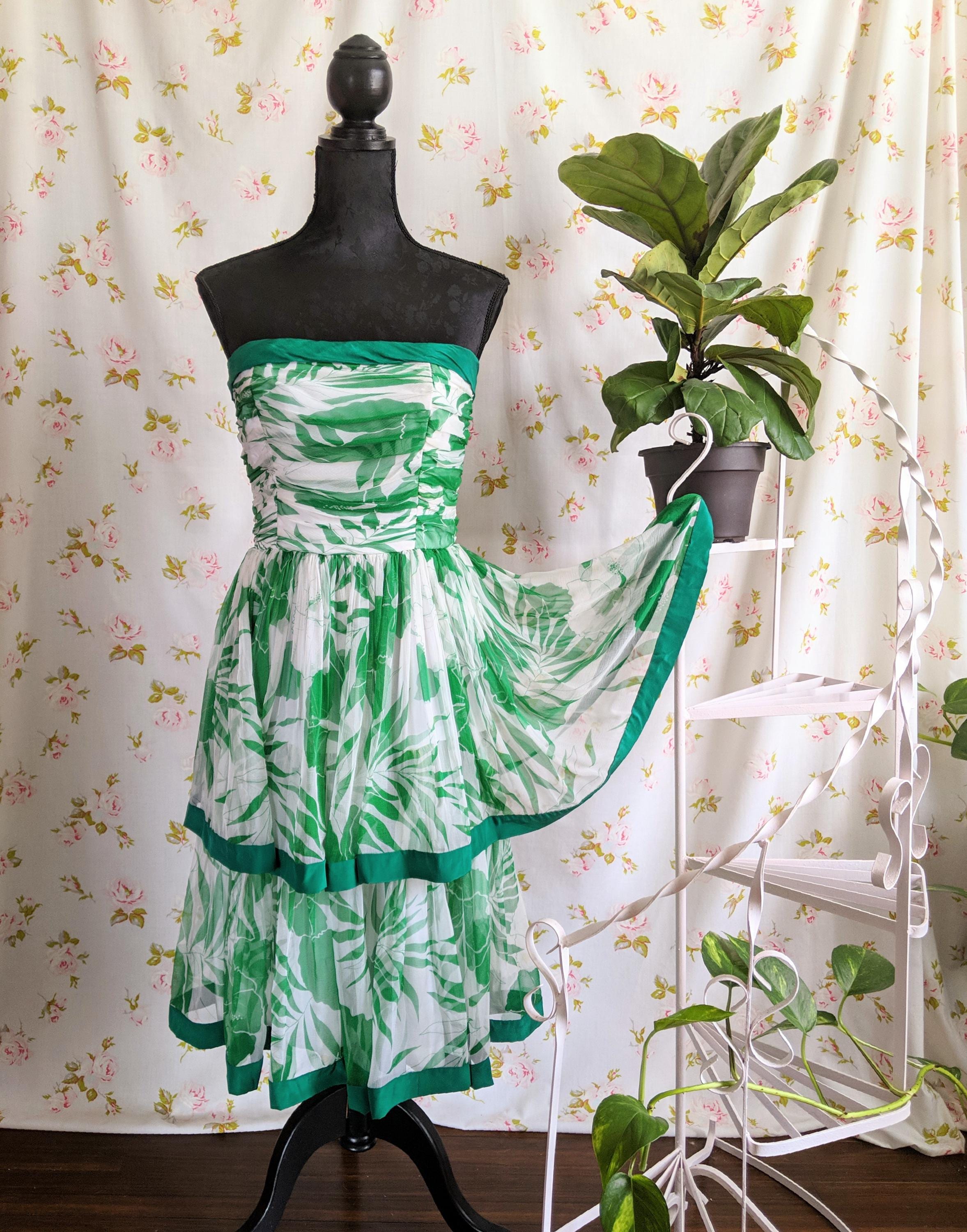 green and white strapless dress Penny Polka Dot Strapless Dress